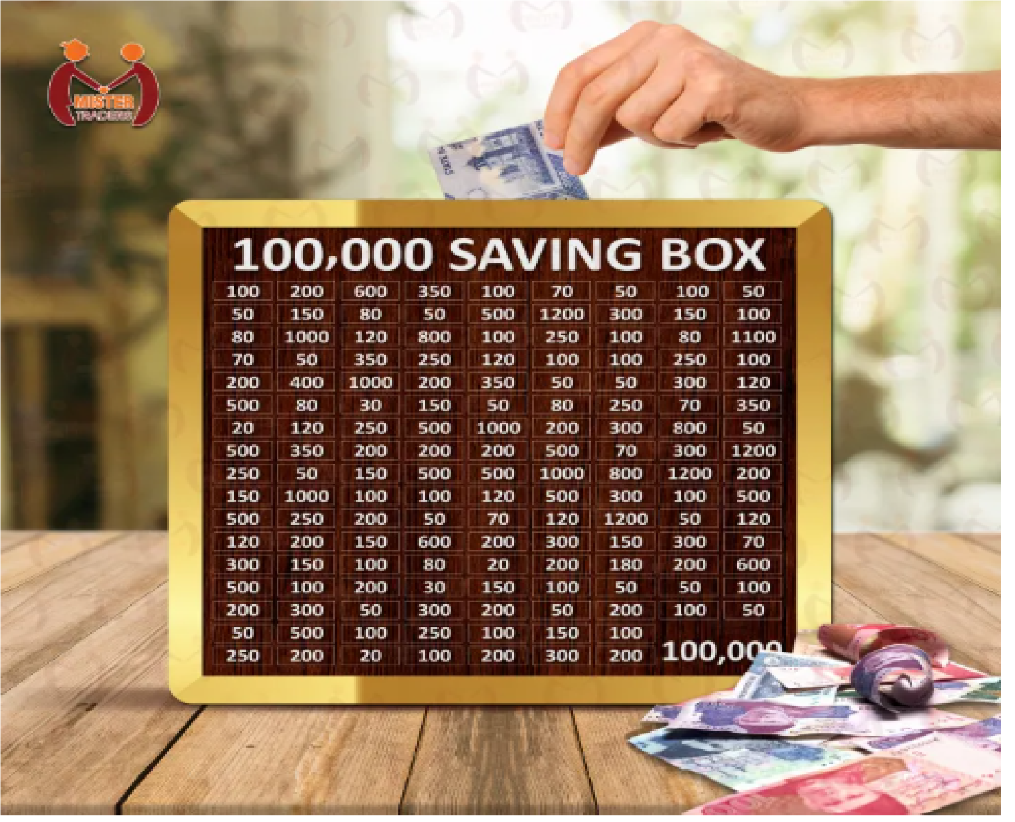Mister Traders Brand Acrylic Golden Umrah Saving Wooden Box